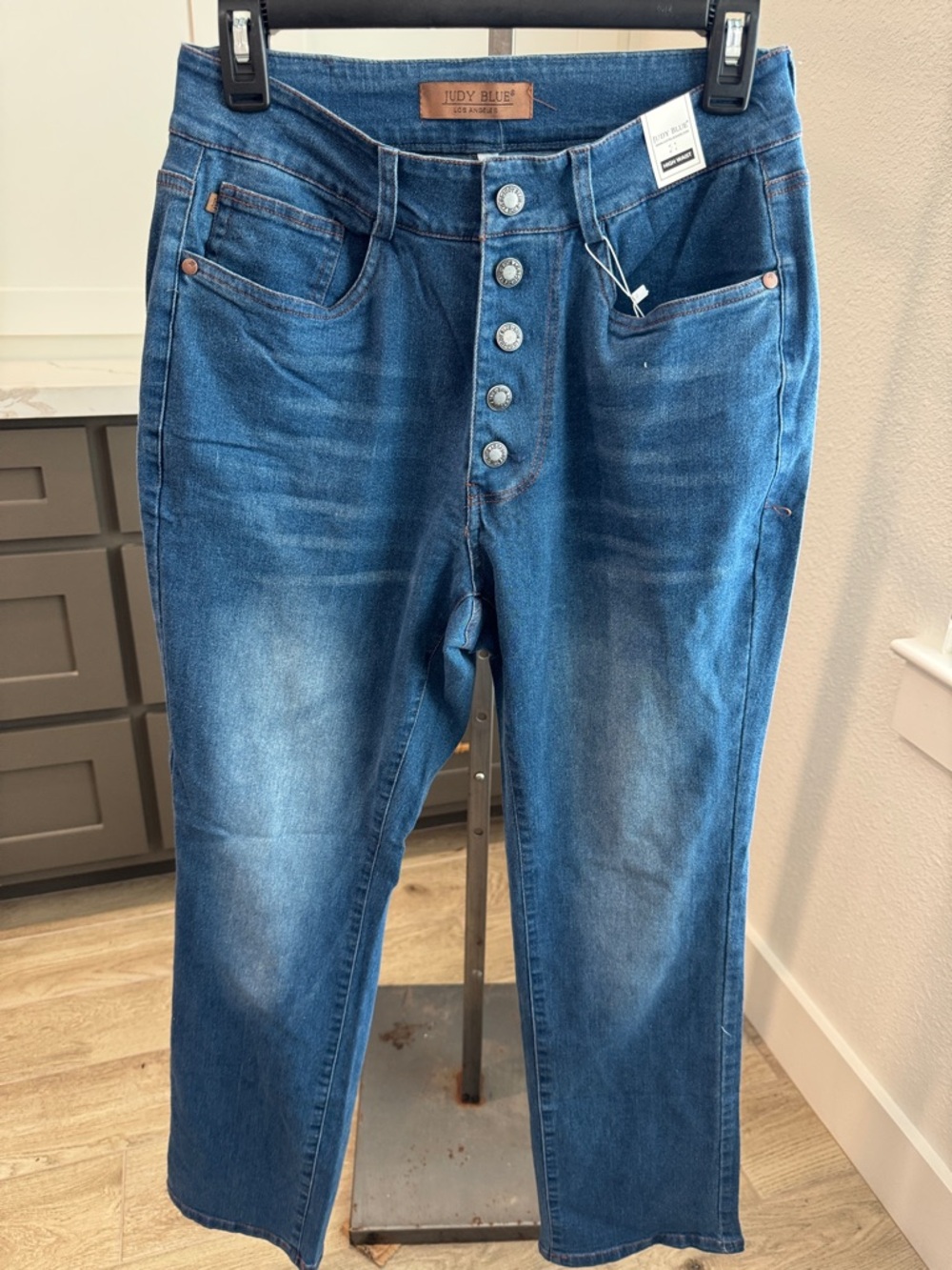 Judy Blue Washed Blue Button-Fly High-Rise Jeans